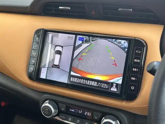 日産 キックス X ツートーンインテリアED 静岡県 2022(令4)年 3.2万km プレミアムホライズンオレンジ/ピュアブラック 2トーン エマージェンシーブレーキ/プロパイロット/純正９型ＳＤナビ/フルセグＴＶ/ＤＶＤ再生/全周囲カメラ/ドラレコ/ＥＴＣ/合皮シート/シートヒーター/ルーフレール/純正フロアマット/ＬＥＤヘッドライト/純正１７ＡＷ