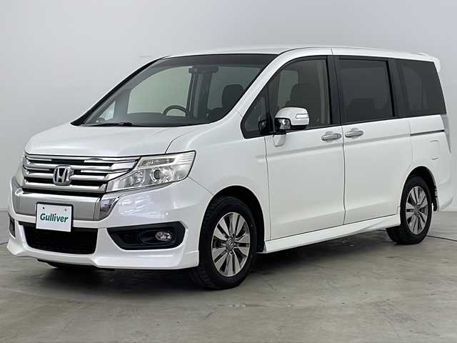 ホンダ ステップワゴン スパーダ Z 道央・札幌 2014(平26)年 11万km ホワイトオーキッドパール ・4WD/・純正SDナビ&フルセグ&CD&DVD&MSV&BT/・バックカメラ/・両側パワースライドドア/・クルーズコントロール/・社外ドライブレコーダー/・社外エンジンスターター/・社外レーダー/・純正フロアマット/・社外16インチAW付スタッドレス積込/・純正16インチAW/・パドルシフト/・革巻きステアリング/・ステアリングスイッチ/・フロントワイパーデアイサー/・オートライト/・HIDヘッドライト/・フォグランプ/・スマートキー/・スペアキー/・アイドリングストップ