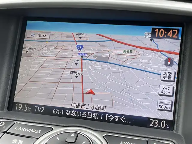 日産 スカイライン クロスオーバー 370GT FOUR Type P 群馬県 2010(平22)年 2.7万km ブレードシルバー 純正ＨＤＤナビ　/フルセグ　/全周囲カメラ　/Ｂｌｕｅｔｏｏｔｈ　/前席パワーシート　/前席シートヒーター　/レザーシート　/ＲＡＹＳホイール　/シートセットポジションメモリー　/純正ＥＴＣ　/電動格納ミラー　/４ＷＤ/ステアリングスイッチ