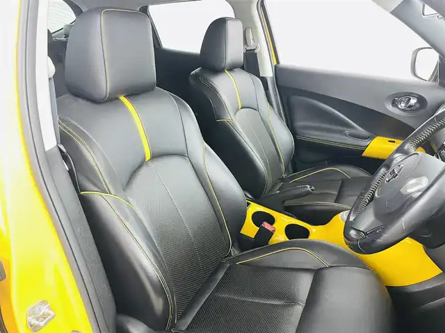 日産 ジューク 16GT FOUR パーソナライズ 道央・札幌 2018(平30)年 4万km サンライトイエロー ブレーキアシスト/・衝突安全ボディ　/純正ナビゲーション/・Ｂｌｕｅｔｏｏｔｈ/AM・FM/SD/TV/デジタルインナーミラーのバックカメラ/・３６０度カメラ　/・レーダー探知機　/・ＥＴＣ　/前後ドライブレコーダー　/電動格納ミラー/革巻きステアリング/・ステアリングスイッチ/フロアマット/シートヒーター