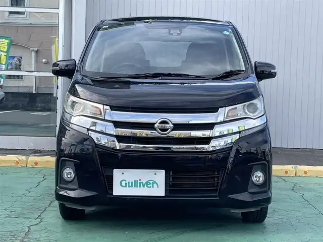 日産 デイズ ハイウェイスターX 栃木県 2016(平28)年 7.4万km ブラック ワンオーナー/新車時保証書/取扱説明書/純正SDナビ（MM316D-W)/　（フルセグTV/BT/CD・DVD/USB)/プッシュスタート/ステアリングスイッチ/アイドリングストップ/オートライト/オートハイビーム/純正フォグライト/ETC/純正フロアマット/純正ドアバイザー/タイヤサイズ　　155/65/R14