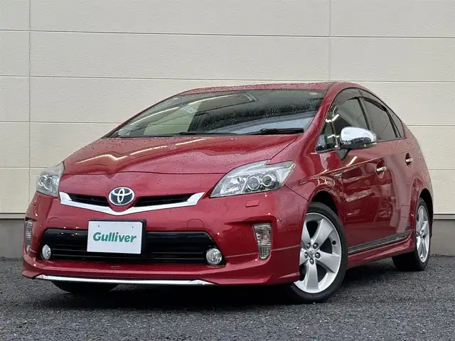 トヨタ プリウス G ツーリングセレクション 茨城県 2013(平25)年 3万km レッドマイカメタリック 純正ナビ/　(AM/FM/BT/CD/DVD)/フルセグTV/バックカメラ/モデリスタエアロ/F/S/R　ガーニッシュ/GANADORマフラー/JBL/デジタルインナーミラー/前後ドライブレコーダー/TVキャンセラー/ヘッドライトウォッシャー/クルーズコントロール/パワーシート/ハーフレザーシート/純正フロアマット/純正アルミホイール