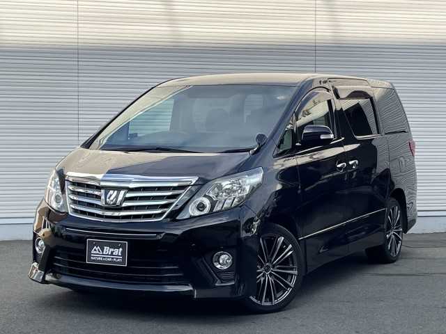 トヨタ アルファード 240S 岩手県 2014(平26)年 7.9万km ブラック エンスタ/アルパインSDナビ/ETC/電動格納ミラー/フルセグ/4WD/WAC/両側パワースライドドア/横滑り防止/レーダー探知機/二列目オットマン
