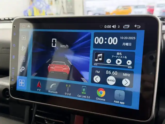 スズキ ジムニー ノマド FC 愛知県 2025(令7)年 0.1万km ブルーイッシュブラックパール3 10インチディスプレイオーディオ/ヒッチメンバー/ルーフキャリア/茶レザーシートカバー/背面タイヤ/ETC/４ＷＤ/デュアルブレーキサポート/レーダークルーズコントロール/シートヒーター（D+N)/ミラーヒーター/パーキングソナー/オートライト/社外16インチＡＷ/革巻きステアリング/ダウンヒルアシストコントロール/LEDヘッドライト/スマートキー/プッシュスタート/横滑り防止装置