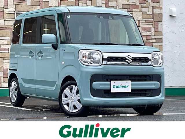 スズキ スペーシア HYBRID X 徳島県 2021(令3)年 5.5万km オフブルーM 社外7型ナビ　MDV-D4088TW/（ラジオ/DISC/USB/BT）/バックカメラ/D席シートヒーター/後方コーナーセンサー/ビルトインETC/アイドリングストップ/両側電動スライドドア/リアサンシェード/フルフラットシート/スペアキー/スマートキー/オートライト/レーンキープアシスト/衝突被害軽減システム