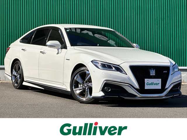 トヨタ クラウン ハイブリッド RS アドバンス 宮城県 2019(平31)年 2.5万km ホワイトパールクリスタルシャイン セーフティパッケージプラス/・パーキングサポートブレーキ/リアカメラディテクション/・パノラミックビューモニター/・インテリジェントパーキングアシスト2/レザーシートパッケージ/・ブラック革シート/・シートベンチレーション/・専用合皮巻きダッシュボードアッパー加飾/＝＝＝/セーフティセンス/・プリクラッシュセーフティ/・レーントレーシングアシスト/・レーダークルーズコントロール/・アダプティブハイビーム/・ロードサインアシスト/・先行車発進告知機能/ブラインドスポットモニター/リアクロストラフィックオートブレーキ/リアクロストラフィックアラート/ヘッドアップディスプレイ/純正ナビ/・CD/DVD/・Bluetooth/・フルセグTV/ビルトインETC2.0/ドライブレコーダー/AC100V/100Wコンセント/パワーシート（運転席メモリー機能付）/シートヒーター/ステアリングヒーター/革巻きステアリング/電動パーキングブレーキ/ブレーキホールド/3眼LEDヘッドランプ/シーケンシャルターンランプ/純正18インチAW