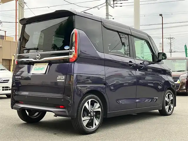 日産 ルークス HWS Gターボ プロパイロットED 静岡県 2020(令2)年 3.4万km アメジストパープル エンジンスタートストップ/パワーステアリング/パワーウィンドウ/アイドリングストップ/スマートキー/オートエアコン/クルーズコントロール/全方位カメラ/純正ETC/純正９インチナビ（CD.DVD.BT.フルセグ）/純正ドライブレコーダー/純正フロアマット/純正アルミホイール/ベンチシート/両側パワースライドドア/ABS/横滑り防止装置/コーナーセンサー前後/オートライト/LEDライト/W+サイドエアバック/衝突軽減システム