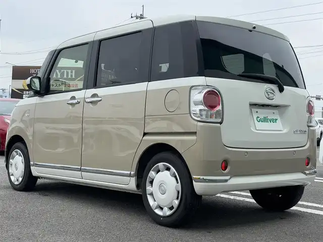 ダイハツ ムーヴ キャンバス G メイクアップ リミテッド　SAⅢ 徳島県 2022(令4)年 3.4万km パールホワイトⅢ/ナチュラルベージュマイカメタリック 2トーン ナビ　AVN-R87/(AM/FM/Bluetooth/DISC/USB/SD)/ETC/バックカメラ/全方位カメラ/両側電動スライドドア/シートヒーター/プッシュスタート/スマートキー/LEDヘッドライト/LEDフォグライト/フロアマット/オートライト