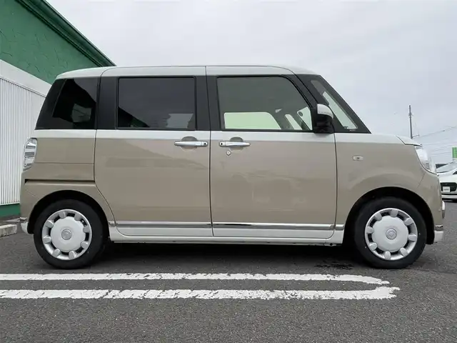 ダイハツ ムーヴ キャンバス G メイクアップ リミテッド　SAⅢ 徳島県 2022(令4)年 3.4万km パールホワイトⅢ/ナチュラルベージュマイカメタリック 2トーン ナビ　AVN-R87/(AM/FM/Bluetooth/DISC/USB/SD)/ETC/バックカメラ/全方位カメラ/両側電動スライドドア/シートヒーター/プッシュスタート/スマートキー/LEDヘッドライト/LEDフォグライト/フロアマット/オートライト
