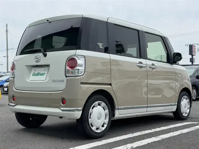 ダイハツ ムーヴ キャンバス G メイクアップ リミテッド　SAⅢ 徳島県 2022(令4)年 3.4万km パールホワイトⅢ/ナチュラルベージュマイカメタリック 2トーン ナビ　AVN-R87/(AM/FM/Bluetooth/DISC/USB/SD)/ETC/バックカメラ/全方位カメラ/両側電動スライドドア/シートヒーター/プッシュスタート/スマートキー/LEDヘッドライト/LEDフォグライト/フロアマット/オートライト