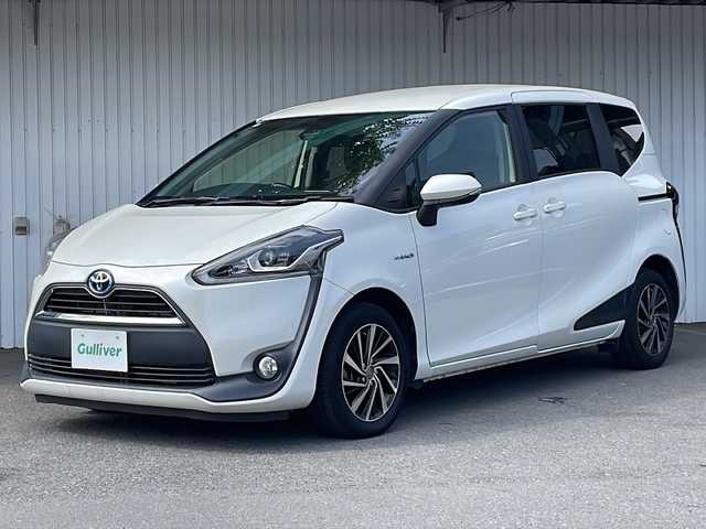 トヨタ シエンタ ハイブリッド G クエロ 長野県 2018(平30)年 3.3万km ホワイトパールクリスタルシャイン トヨタセーフティセンス/8インチメモリナビフルセグTV/バックカメラ/両側パワースライドドア/ハーフレザーシート/シートヒーター /社外15インチアルミ/LEDヘッドライト/保証書・取説/スペアキー