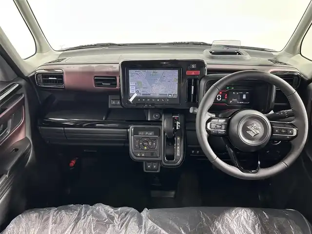 スズキ スペーシア カスタム HYBRID XS 大阪府 2025(令7)年 0.1千km ピュアホワイトパール/ブラック2トーン 届出済未使用車/純正９型ディスプレイオーディオ　ナビ機能あり/全方位カメラ/両側パワースライドドア/レーダークルーズコントロール/シートヒーター/バックカメラ/ヘッドアップディスプレイ/コーナーセンサー/純正アルミホイール/LEDヘッドライト/ステアリングヒーター/オートマチックハイビーム/衝突軽減システム/フルセグ/Bluetooth/ステアリングスイッチ/スマートキー/プッシュスタート