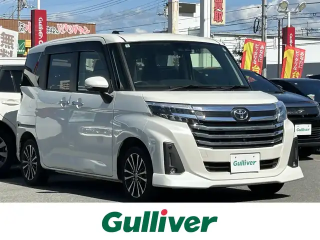トヨタ ルーミー カスタムG－T 群馬県 2022(令4)年 1.6万km パールホワイトⅢ ターボ/パナソニックSDナビ/CD・DVD・SD・USB/Bluetooth・フルセグTV/両側パワースライドドア/パノラミックビューモニター/前後ドライブレコーダー/ETC/クルーズコントロール/横滑り防止装置/衝突軽減ブレーキ/アイドリングストップ/純正アルミホイール/純正フロアマット/取説・保証書/スマートキー×2