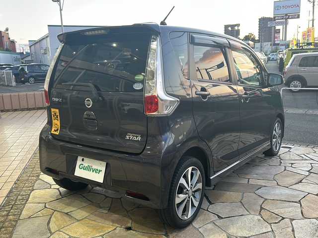 日産 デイズ ハイウェイスターG ターボ 静岡県 2015(平27)年 3.6万km プレミアムパープルP 純正ナビ/・CD/・SD/・Bluetooth/・フルセグTV/・FM/・AM/・VTR/・USB/バックカメラ/全方位カメラ/ステアリングリモコン/フォグランプ/純正フロアマット/純正アルミホイール/スマートキー/プッシュスタート/パワーステアリング/オートライト/パワーウィンドウ/ベンチシート/キノセンヘッドライト/ABS/横滑り防止装置