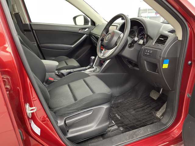 マツダ ＣＸ－５ XD 岐阜県 2014(平26)年 14万km ジールレッドマイカ 7インチナビ/(AM/FM/CD/SD/BT/DVD/ワンセグ)/バックカメラ/ビルトインETC/TCS/RVM/AFS/革巻ステアリング/ステアリングリモコン/クルコン/デュアルエアコン/HID/フォグ/プッシュスタート/スマートキー/スペアキー/純正フロアマット/純正サイドバイザー/純正AW