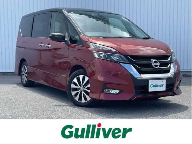 日産 セレナ ハイウェイスター プロパイロットED 滋賀県 2016(平28)年 4.7万km マルーンレッド 2トーン 純正メモリナビ/(フルセグ/Bluetooth/CD/DVD/BD)/衝突軽減ブレーキ/プロパイロット/・インテリジェントクルーズコントロール/・レーンキープアシスト/標識認識/両側電動スライドドア/電動パーキング/ブレーキホールド/フリップダウンモニター/ドライブレコーダー/ビルトインETC/ハーフレザーシート