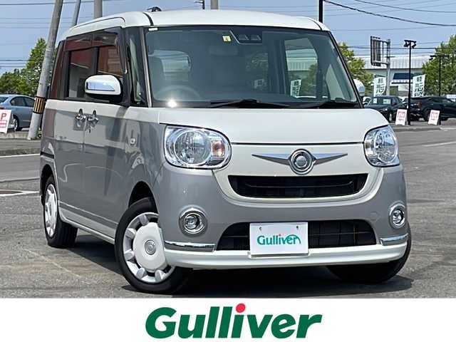 ダイハツ ムーヴ キャンバス X メイクアップ SA Ⅲ 道央・札幌 2018(平30)年 5.3万km パールホワイトⅢ/スムースグレーマイカメタリック 2トーン ４WD/社外SDナビ/CD/DVD/BT/フルセグ/スマートアシストIII/衝突被害軽減ブレーキ/横滑り防止装置/レーンキープアシスト/リアコーナーセンサー/ETC/アイドリングストップ/両側スライドドア/プッシュスタート/スマートキー/ハロゲンヘッドライト/オートライト/オートハイビーム/フォグランプ/ヘッドライトレベライザー/電動格納ミラー/純正フロアマット/ドアバイザー/純正エンジンスターター