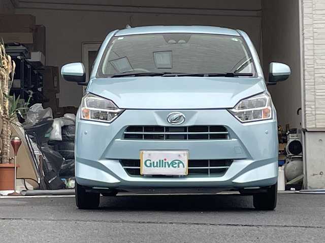 ダイハツ ミラ イース G SAⅢ 大分県 2017(平29)年 2.4万km スカイブルーメタリック 純正14インチアルミホイール/社外ETC/社外フロアマット/社外ナビ/フルセグTV/Bluetooth/オートライト/オートマッチックハイビーム/衝突被害軽減ブレーキ/横滑り防止装置/シートヒーター