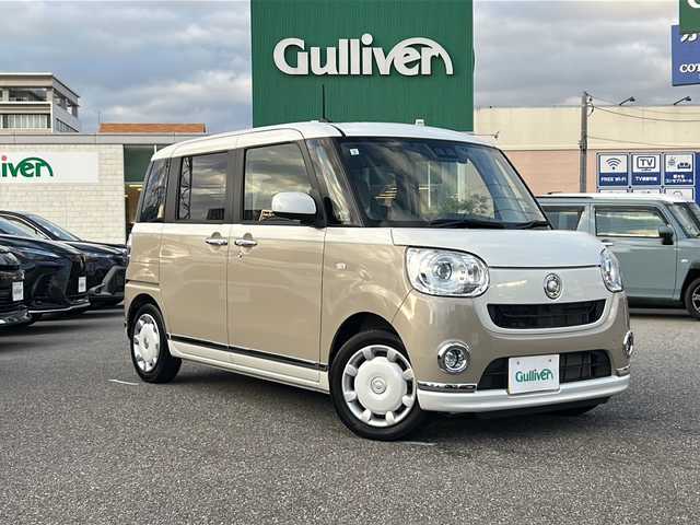 ダイハツ ムーヴ キャンバス G メイクアップ リミテッド　SAⅢ 石川県 2019(平31)年 1.8万km パールホワイトⅢ/ナチュラルベージュマイカメタリック 2トーン 純正ナビ/全方位カメラ/ETC/ドライブレコーダー（前方のみ）/両側パワースライドドア/スマートキー/衝突被害軽減ブレーキ/LEDヘッドライト/W+サイドエアバック/プッシュスタート/電動格納式ミラー/取扱説明書