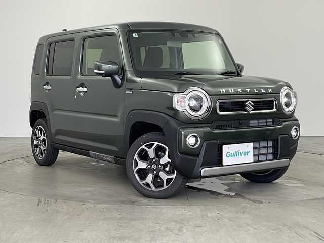 スズキ ハスラー HYBRID X 兵庫県 2025(令7)年 0.1千km クールカーキPM ・登録済未使用車/・純正ナビ/Bluetooth/CD/DVD/テレビ/Apple car play/Android Auto/・全方位カメラ/・軽量衝撃吸収ボディー　TECT/・デュアルカメラブレーキサポート/・誤発進抑制機進/・後退時ブレーキサポート/・リヤパーキングセンサー/・車線逸脱警報機能/・車線逸脱抑制機能/・ふらつき警報機能/・先行車発進お知らせ機能/・アダプティブクルーズコントロール（ACC）/・標識認識機能/・ハイビームアシスト/・エマージェンシーストップシグナル/・ヒルホールドコントロール/・LEDヘッドライト/・LEDフォグランプ/・リヤコンビネーションランプ/・アイドリングストップシステム/・前席シートヒーター/・純正15インチアルミホイール/・W＋サイドエアバッグ/・カーテンエアバッグ/・スペアキー/・取扱説明書/・保証書