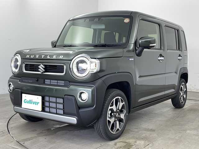 スズキ ハスラー HYBRID X 兵庫県 2025(令7)年 0.1千km クールカーキPM ・登録済未使用車/・純正ナビ/Bluetooth/CD/DVD/テレビ/Apple car play/Android Auto/・全方位カメラ/・軽量衝撃吸収ボディー　TECT/・デュアルカメラブレーキサポート/・誤発進抑制機進/・後退時ブレーキサポート/・リヤパーキングセンサー/・車線逸脱警報機能/・車線逸脱抑制機能/・ふらつき警報機能/・先行車発進お知らせ機能/・アダプティブクルーズコントロール（ACC）/・標識認識機能/・ハイビームアシスト/・エマージェンシーストップシグナル/・ヒルホールドコントロール/・LEDヘッドライト/・LEDフォグランプ/・リヤコンビネーションランプ/・アイドリングストップシステム/・前席シートヒーター/・純正15インチアルミホイール/・W＋サイドエアバッグ/・カーテンエアバッグ/・スペアキー/・取扱説明書/・保証書