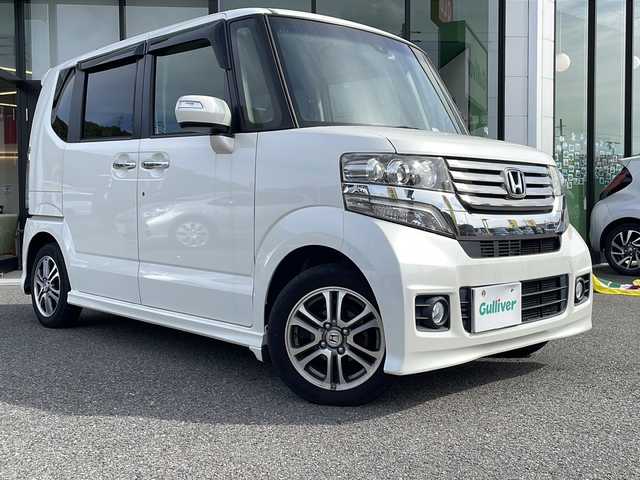 ホンダ Ｎ ＢＯＸ カスタム G Aパッケージ 茨城県 2014(平26)年 9.2万km プレミアムホワイトパール 【(株)IDOMが運営する【じしゃロン水戸店】の自社ローン対象車両になります。こちらは現金ご利用時の価格です。自社ローンご希望の方は別途その旨お申付け下さい。】/社外ナビ（AM/FM/CD）/横滑り防止/衝突軽減システム/バックカメラ/片側パワースライドドア/ステアリングスイッチ/エコモード/ドラレコ/純正マット/電格ミラー