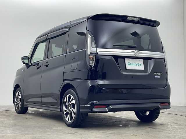 スズキ ソリオ バンディット HV MV 秋田県 2023(令5)年 1.8万km スーパーブラックパール 4WD/純正ナビ/（FM/AM/Bluetooth/フルセグTV/CD/DVD）/全方位カメラ/バックカメラ/両側パワースライドドア/衝突軽減装置/横滑り防止装置/レーンキープアシスト/コーナーセンサー/レーダークルーズコントロール/アイドリングストップ/ETC2.0/ステアリングスイッチ/前席シートヒーター/LEDヘッドライト/フォグランプ/オートライト/オートハイビーム/プッシュスタート/スマートキー/スペアキー/純正アルミホイール/社外フロアマット/電動格納ミラー/ドアバイザー