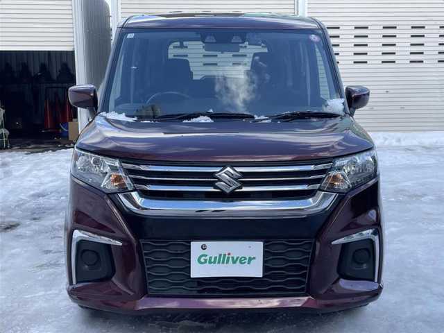 スズキ ソリオ G 道東・釧路十勝 2021(令3)年 3.5万km メロウディープレッドパール ４WD/純正SDナビ（FM／AM／BT／ワンセグ）/電動格納ミラー/純正フロアマット/片側パワースライドドア/車線逸脱防止/横滑り防止/衝突被害軽減ブレーキ/コーナーセンサー