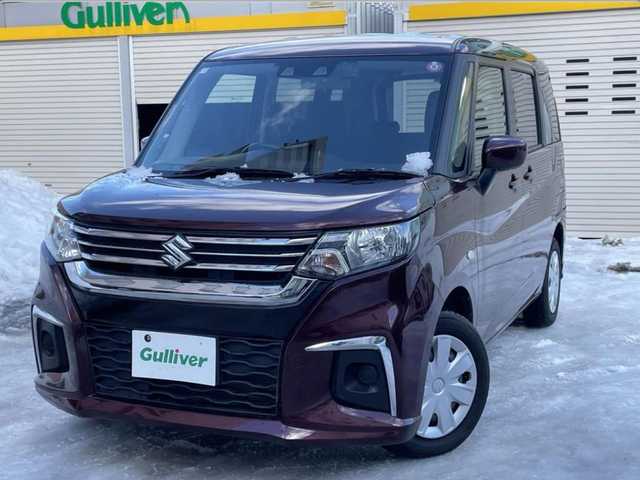 スズキ ソリオ G 道東・釧路十勝 2021(令3)年 3.5万km メロウディープレッドパール ４WD/純正SDナビ（FM／AM／BT／ワンセグ）/電動格納ミラー/純正フロアマット/片側パワースライドドア/車線逸脱防止/横滑り防止/衝突被害軽減ブレーキ/コーナーセンサー