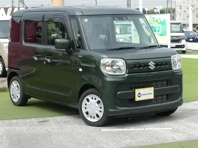 スズキ スペーシア HYBRID G 千葉県 2021(令3)年 1.6万km クールカーキPM デュアルカメラブレーキサポート/アイドリングストップ/両側スライドドア/社外メモリーナビ/地デジTV/【DVD/CD再生機能　Bluetooth接続】/リアコーナーセンサー/サイド/カーテンエアバッグ/携帯リモコン