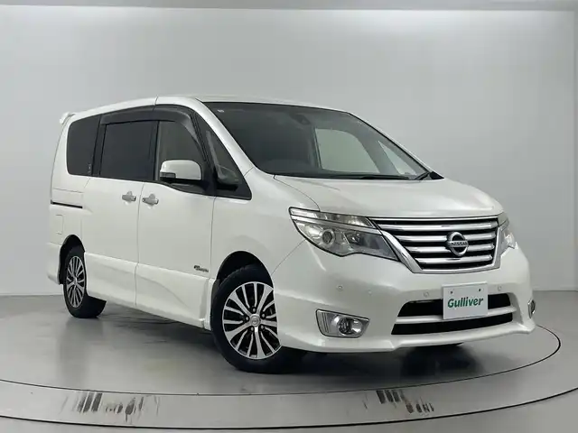 日産 セレナ ハイウェイスター Sハイブリッド 埼玉県 2014(平26)年 7.4万km ブリリアントホワイトパール 純正ナビ/クルーズコントロール/全方位カメラ/両側パワースライドドア/ドライブレコーダー/フルセグTV/プッシュスタート/純正フロアマット/純正アルミホイール/パワーステアリング/パワーウィンドウ