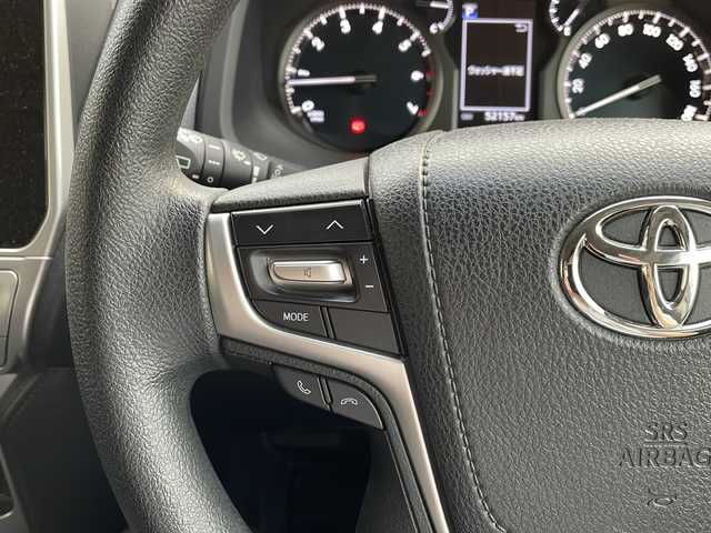 トヨタ ランドクルーザー プラド TX 静岡県 2018(平30)年 5.3万km ブラック 4WD/純正9インチSDナビ(NSZT-Y66T)/CD/DVD/BT/フルセグテレビ/バックカメラ/ETC/衝突被害軽減ブレーキ/レーンキープアシスト/クルーズコントロール/ステアリングスイッチ/スマートキー/プッシュスタート/LEDヘッドライト/オートライト/オートハイビーム/フォグランプ