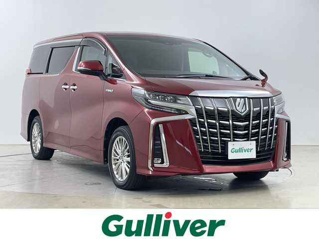 トヨタ アルファードハイブリット SR 道央・札幌 2020(令2)年 4.8万km ワイン ・４WD／ハイブリッド/・トヨタセーフティセンス/・プリクラッシュセーフティ/・レーダークルーズコントロール/・ブラインドスポットモニター/・純正ディスプレイ　ナビ付/・オプション　DVD.CD/・フルセグ/Bluetooth/Miracast/・バックカメラ /・純正フリップダウン モニター/・両側パワースライドドア/・パワーバックドア /・レザーシート/オットマンシート/・シートヒーター/ベンチレーション/・LEDライト/オートハイビーム/・クリアランスソナー/・ビルトインETC