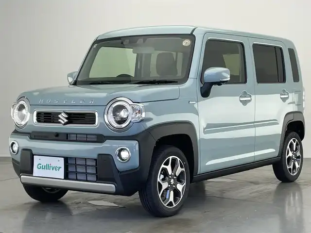スズキ ハスラー HYBRID X 愛知県 2025(令7)年 0.1千km オフブルーM 登録済未使用車　メーカー９型ＤＡナビ　全方位カメラ　スズキセーフティサポート　ＬＥＤヘッドライト　フルセグＴＶ　Ｂｌｕｅｔｏｏｔｈ　シートヒーター　追従クルコン　カープレイ対応　ｎａｎｏｅＸ　衝突軽減/登録済未使用車/メーカー9型ナビ/全方位カメラ/スズキセーフティサポート/LEDヘッドライト/スマートキー/フルセグTV/Bluetooth/シートヒーター/コーナーセンサー/AndroidAuto/AppleCarplay