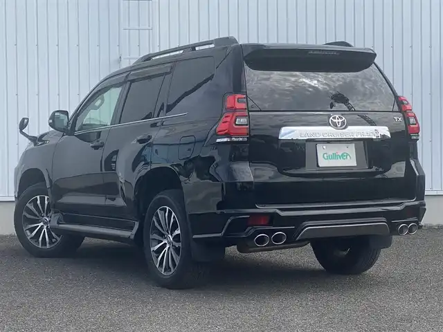 トヨタ ランドクルーザー プラド TX Lパッケージ 熊本県 2021(令3)年 7.9万km ブラック ワンオーナー/保証書・取説あり/社外SDナビＤＴＶ/・CD/DVD/SD/BT/AUX/USB/フルセグ/バックカメラ/社外4本出しマフラー（DOBLEEIGHT）/LEDライト/・オートＨビーム/・フォグ/黒革シート/・シートヒーター/・パワーシート/サンルーフ/ウッドコンビハンドル/サイドステップ/ルーフレール/トヨタセーフティセンス/・ＬＤＡ/・ＰＣＳ/・ＲＳＡ/・先行車発進警報/ＩＳＯＦＩＸ/マット/バイザー/スマートキー/スペアキー×１