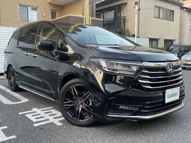 ホンダ オデッセイ アブソルート EX 広島県 2021(令3)年 2.8万km プレミアムスパークルブラックパール /登録時走行距離/　　　　　　　27495キロ/ワンオーナー/ナビ装着用スペシャルパッケージ/マルチビューカメラシステム/Hondaスマートパーキングアシスト/ブラインドスポットインフォメーション/2列目プレミアムクレードルシート/運転席＆助手席シートヒーター/助手席4ウェイパワーシート/運転席大型アームレスト/コンビシート/2列目LEDアンビエントランプ/ハンズフリーアクセスパワーテールゲート/18インチアルミホイール/スペアキー×１/新車時整備手帳/　　【保証書】/取扱説明書/