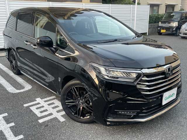 ホンダ オデッセイ アブソルート EX 広島県 2021(令3)年 2.8万km プレミアムスパークルブラックパール /登録時走行距離/　　　　　　　27495キロ/ワンオーナー/ナビ装着用スペシャルパッケージ/マルチビューカメラシステム/Hondaスマートパーキングアシスト/ブラインドスポットインフォメーション/2列目プレミアムクレードルシート/運転席＆助手席シートヒーター/助手席4ウェイパワーシート/運転席大型アームレスト/コンビシート/2列目LEDアンビエントランプ/ハンズフリーアクセスパワーテールゲート/18インチアルミホイール/スペアキー×１/新車時整備手帳/　　【保証書】/取扱説明書/
