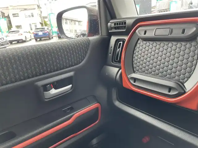 スズキ ハスラー HYBRID X ターボ 石川県 2020(令2)年 1.6万km バーミリオンオレンジ/ガンメタリック2トーン ターボ/社外オーディオ/LEDヘッドライト/コーナーセンサー/レーダークルーズ/衝突軽減ブレーキ/純正アルミホール/スマートキー/プッシュスタート/電動ミラー/シートヒーター/保証書