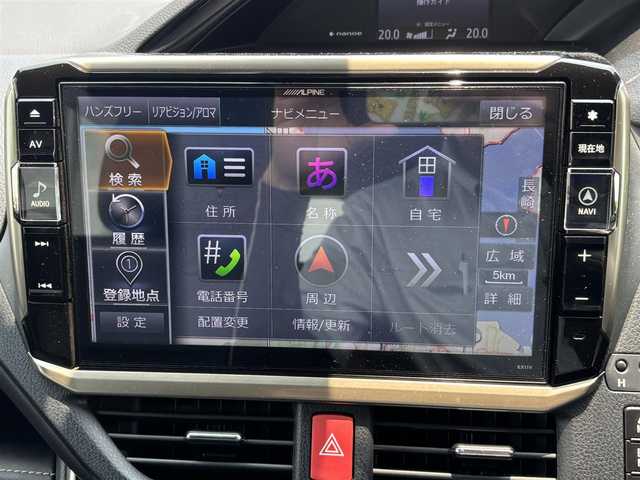 トヨタ エスクァイア ハイブリッド Gi ブラックテーラード 福岡県 2017(平29)年 4.6万km スパークリングブラックパールクリスタルシャイン 11型ALPINE SDナビ/・Bluetooth/・フルセグTV/・バックカメラ/・CD/レーンキープアシスト/盗難防止装置/エアバッグ(W＋サイド)/カーテンエアバッグ/衝突被害軽減システム/社外ドラレコ/ビルトインETC/LEDオートライト/後席用モニター/両側パワスラ/EVモード/POWERモード/WAC/レザーシート/・シートヒーター/・エアシート/純正フロアマット/純正アルミホイール/スマートキー/PW/プッシュスタート
