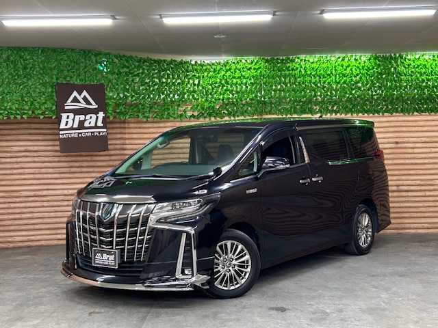 トヨタ アルファードハイブリット SR 道央・札幌 2018(平30)年 4.5万km スパークリングブラックパールクリスタルシャイン 【2510017353】/４ＷＤ　/モデリスタエアロ　/１０インチナビ　/フルセグＴＶ　/バックカメラ　/トヨタセーフティセンス　/両側電動スライドドア　/デジタルインナーミラー　/純正１７インチアルミホイール　/黒革シート　/エアシート　/ＥＴＣ/LEDヘッドライト
