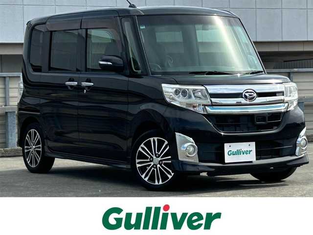 ダイハツ タント カスタム RS トップED SA 静岡県 2014(平26)年 12万km ブラックマイカメタリック 社外7インチナビ/（FDM/AM/DVD/CD/SD）/ETC/ドライブレコーダー/オートライト/バックカメラ/プッシュスタート/スマートキー/横滑り防止システム/衝突軽減システム/革巻きハンドル/純正１５AW/両側パワースライドドア