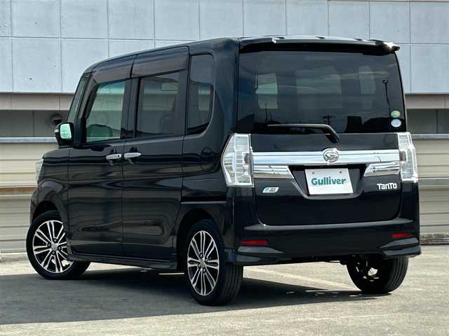 ダイハツ タント カスタム RS トップED SA 静岡県 2014(平26)年 12万km ブラックマイカメタリック 社外7インチナビ/（FDM/AM/DVD/CD/SD）/ETC/ドライブレコーダー/オートライト/バックカメラ/プッシュスタート/スマートキー/横滑り防止システム/衝突軽減システム/革巻きハンドル/純正１５AW/両側パワースライドドア