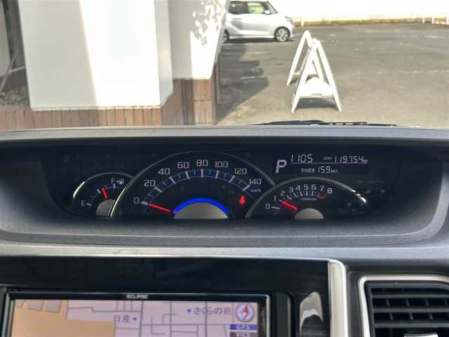 ダイハツ タント カスタム RS トップED SA 静岡県 2014(平26)年 12万km ブラックマイカメタリック 社外7インチナビ/（FDM/AM/DVD/CD/SD）/ETC/ドライブレコーダー/オートライト/バックカメラ/プッシュスタート/スマートキー/横滑り防止システム/衝突軽減システム/革巻きハンドル/純正１５AW/両側パワースライドドア