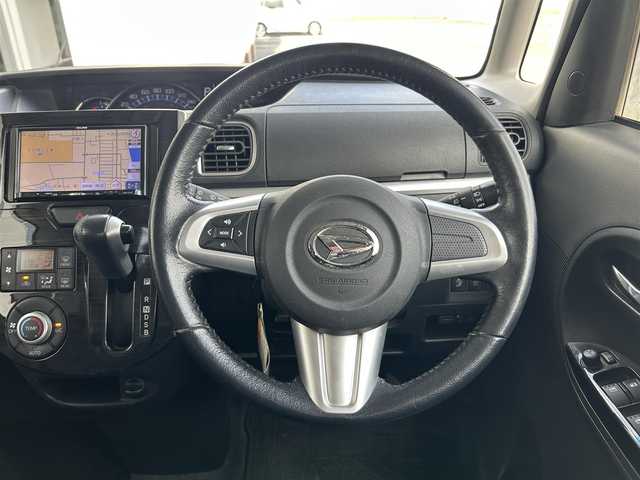 ダイハツ タント カスタム RS トップED SA 静岡県 2014(平26)年 12万km ブラックマイカメタリック 社外7インチナビ/（FDM/AM/DVD/CD/SD）/ETC/ドライブレコーダー/オートライト/バックカメラ/プッシュスタート/スマートキー/横滑り防止システム/衝突軽減システム/革巻きハンドル/純正１５AW/両側パワースライドドア