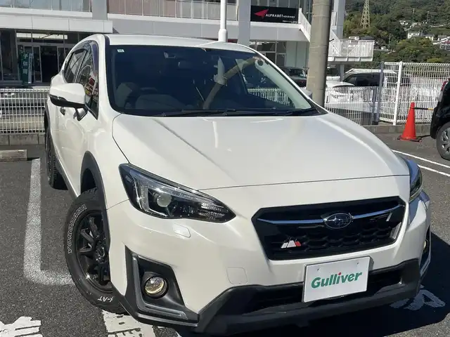 スバル インプレッサ ＸＶ 2．0i－S アイサイト 長崎県 2019(平31)年 3.6万km クリスタルホワイトP 純正SDナビDIATONESOUND/（フルセグ、AM、FM、BTオーディオ、CD）/バックカメラ/サイドカメラ/ステアリングスイッチ/MT付きAT/パドルシフト/DN席パワーシート/LDA/アイサイト/RAB/BSM/SRH/追従クルーズコントロール/電子サイドブレーキ/アイドリングストップ/オートライト/ETC/純正フロアマット/ドアバイザー/LED　Liner/ブロックタイヤ　GEOLANDAR X-AT/社外AW　AZsports/取扱説明書/保証書