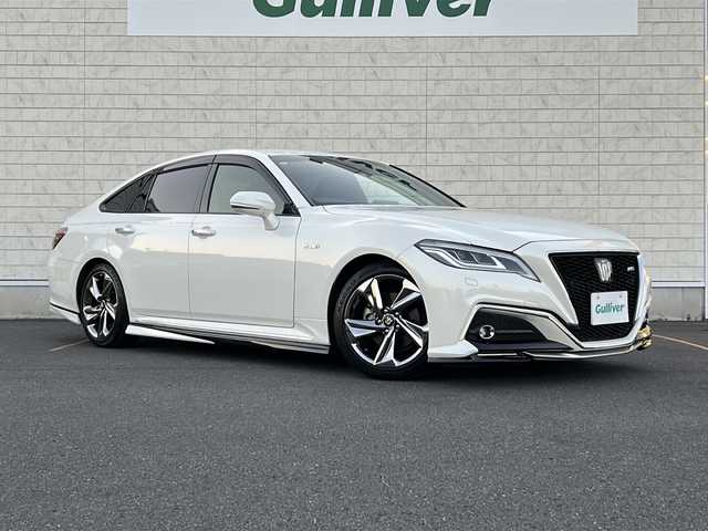 トヨタ クラウン ハイブリッド RS 茨城県 2019(平31)年 8.6万km ホワイトパールクリスタルシャイン 純正SDナビ/　　BT/CD/DVD/フルセグ/バックカメラ/パドルシフト/レーダークルーズコントロール/パワーシート/純正18インチアルミホイール/LEDオートライト/オートマティックハイビーム/コーナーセンサー/スマートキー/ETC2.0