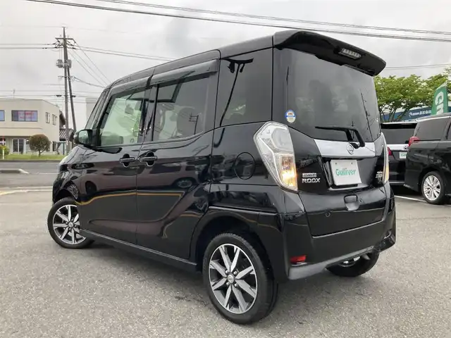 日産 デイズ ルークス ハイウェイスターX Gパッケージ 鳥取県 2017(平29)年 3.4万km ブラック 純正ナビ/フルセグ/CD/DVD/BT/アラウンドビューカメラ/ETC/前後ドライブレコーダー/両側パワースライドドア/エマージェンシーブレーキ/LEDヘットライト/純正15インチアルミホイール/プッシュエンジンスタート/ルーフサーキュレーター/リヤロールサンシェード/スマートキー×２/アイドリングストップ/純正フロアマット/ドアバイザー
