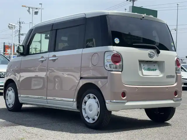 ダイハツ ムーヴ キャンバス G メイクアップ SA Ⅲ 徳島県 2018(平30)年 2.7万km パールホワイトⅢ/ライトローズマイカメタリックⅡ 2トーン 純正9インチナビ/　フルセグ/BT/CD/DVD/HDMI/バックカメラ/両側パワースライドドア/衝突被害軽減ブレーキ(スマートアシストIII)/前後ドライブレコーダー/LEDヘッドライト/オートライト/オートハイビーム/フォグランプ/純正フロアマット/プッシュスタート/スマートキー