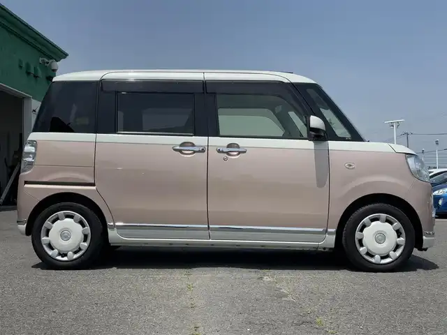 ダイハツ ムーヴ キャンバス G メイクアップ SA Ⅲ 徳島県 2018(平30)年 2.7万km パールホワイトⅢ/ライトローズマイカメタリックⅡ 2トーン 純正9インチナビ/　フルセグ/BT/CD/DVD/HDMI/バックカメラ/両側パワースライドドア/衝突被害軽減ブレーキ(スマートアシストIII)/前後ドライブレコーダー/LEDヘッドライト/オートライト/オートハイビーム/フォグランプ/純正フロアマット/プッシュスタート/スマートキー
