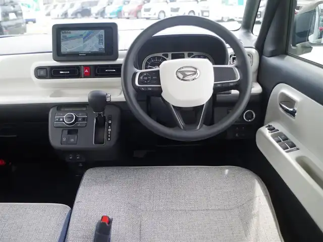 ダイハツ ムーヴ キャンバス ストライプス G 千葉県 2023(令5)年 0.2万km シャイニングホワイトパール/ファインミントメタリック スマートアシストIII/両側パワースライドドア/社外メモリーナビ/地デジTV/【DVD/CD再生機能　Bluetooth接続】/ドライブレコーダー/前席シートヒーター/LEDヘッドライト/フォグライト/コーナーセンサー/サイド/カーテンエアバッグ/キーフリーシステム